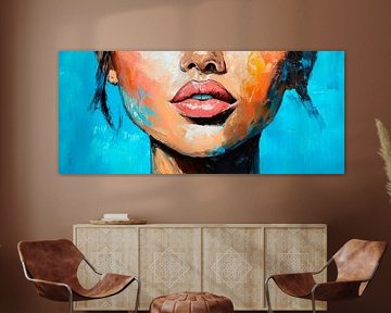 Porträt einer Frau – Farbenspiel von Poster Art Shop