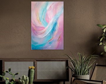 Doux courants de couleurs avec des accents dorés sur Poster Art Shop