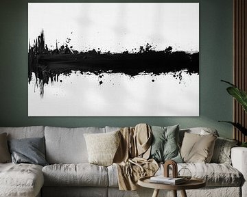 Black colour stroke - abstract minimalist by Poster Art Shop