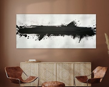 Schwarze Farbspur auf Weiß von Poster Art Shop