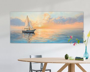 Voilier au coucher du soleil - Calme sur Poster Art Shop