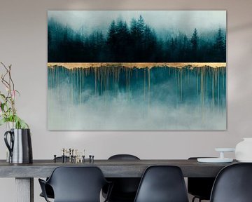 Paysage forestier aux accents dorés sur Poster Art Shop