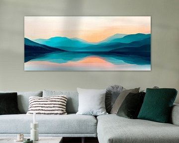 Rustig berglandschap bij zonsopgang van Poster Art Shop