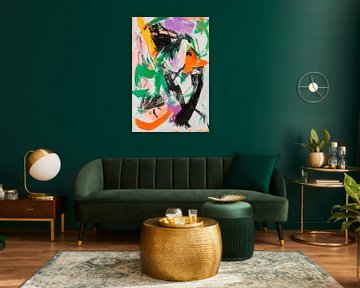 Abstracte kleurdynamiek - Kunterbunt van Poster Art Shop