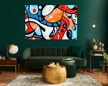 Abstracte vormen in levendige kleuren van Poster Art Shop