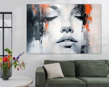 Abstraktes Porträt in Grautönen von Poster Art Shop