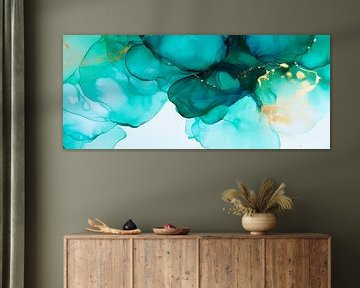 Aquarelle avec accents dorés - Abstrait sur Poster Art Shop
