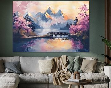 Mountain landscape in the evening light by Poster Art Shop