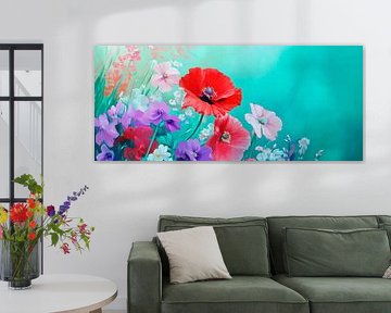 Blooming meadow in soft colours by Poster Art Shop
