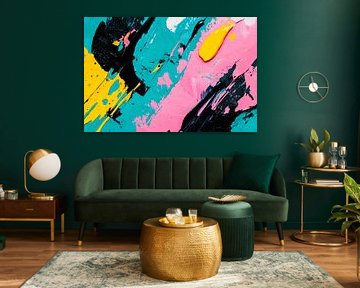Explosion de couleurs vives - Texture et mouvement sur Poster Art Shop