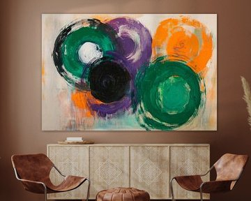 Colourful circle formation - abstract and lively by Poster Art Shop