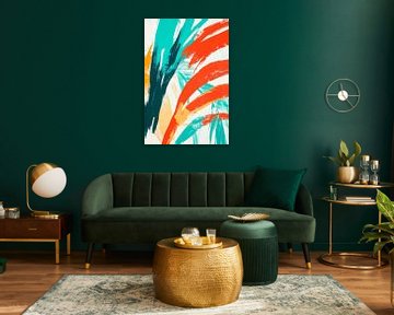 Colourful brushstrokes - Abstract composition by Poster Art Shop