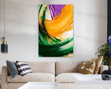 Coup de pinceau coloré - Abstrait sur Poster Art Shop
