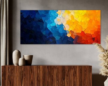 Explosion of colour in blue and orange by Poster Art Shop