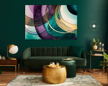 Colourful abstraction with flowing lines by Poster Art Shop