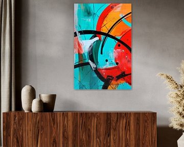 Colourful abstraction with sweeping lines by Poster Art Shop