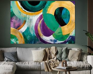 Coloured circles on canvas by Poster Art Shop