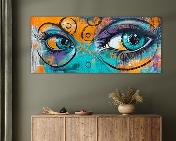 Gekleurde ogen in abstracte kunst van Poster Art Shop