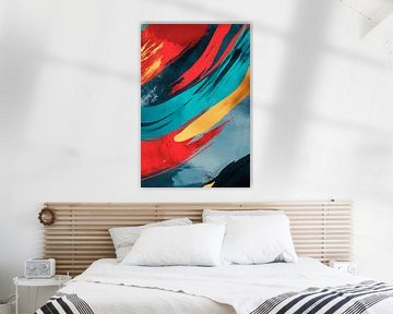 Coloured brushstrokes - abstract and dynamic by Poster Art Shop