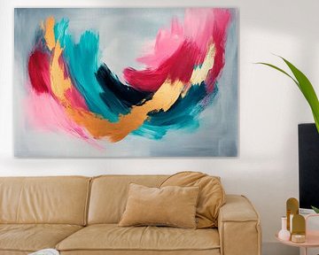 Coloured brushstrokes - abstract and lively by Poster Art Shop