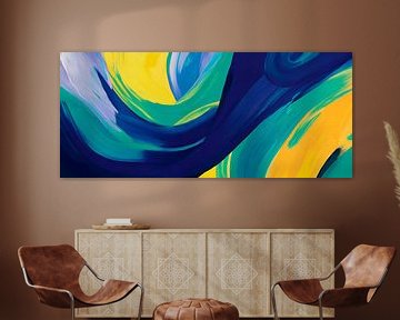 Colourful abstract wave patterns by Poster Art Shop