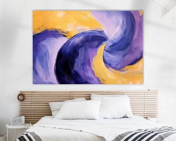 Swirls of colour in blue and yellow by Poster Art Shop