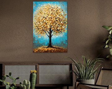 Gouden herfstboom - kleurenspel van Poster Art Shop