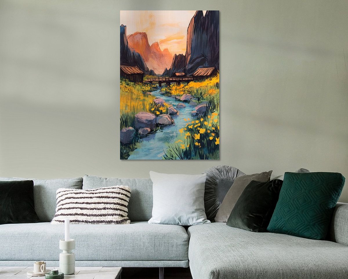 Voorbeeld van het werk in een kamer