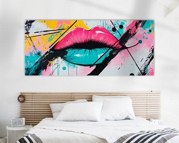 Kunstige lippen in levendige kleuren van Poster Art Shop