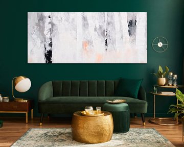 Minimalistische abstracte kunst - zwart en wit van Poster Art Shop