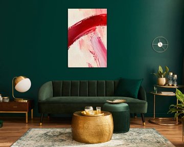 Red accentuation - Abstract painting by Poster Art Shop
