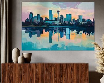City view with reflection - Picturesque by Poster Art Shop