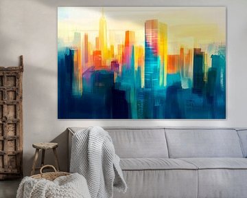 Urban blaze of colour at sunset by Poster Art Shop