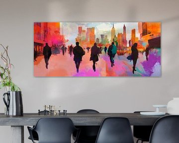 Städtisches Treiben in lebhaften Farben von Poster Art Shop