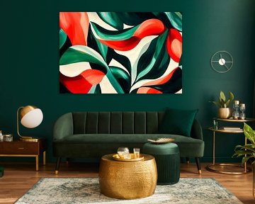 Tropical plant pattern - play of colours by Poster Art Shop