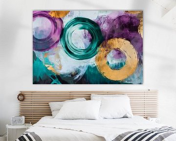 Coloured circles on an abstract background by Poster Art Shop