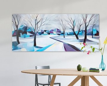 Winterlandschap in koude kleuren van Poster Art Shop