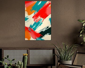Coloured brushstrokes - abstract and lively by Poster Art Shop