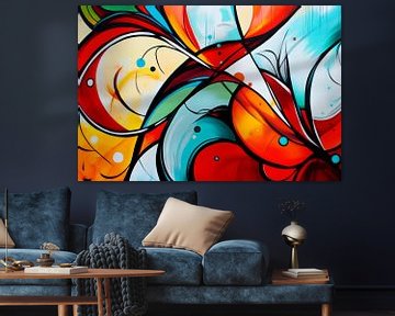 Kleurrijke abstracte compositie van Poster Art Shop