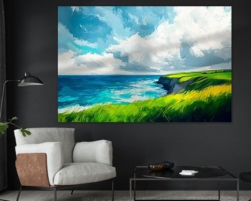 Coastal landscape with clouds by Poster Art Shop