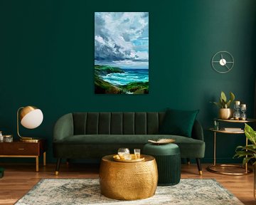 Küstenlandschaft mit Wolken von Poster Art Shop