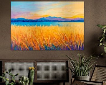 Landscape with golden fields by Poster Art Shop