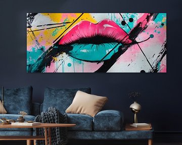 Kunstige lippen in levendige kleuren van Poster Art Shop