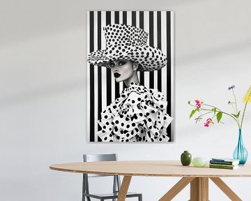Black and white fashion with dots by Poster Art Shop