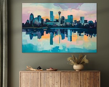 City view with reflection - Picturesque by Poster Art Shop