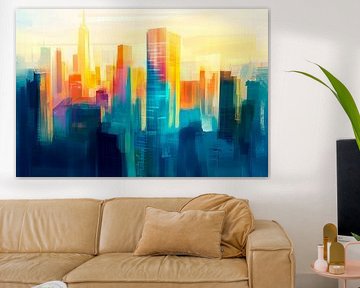 Urban blaze of colour at sunset by Poster Art Shop