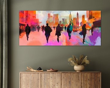 Städtisches Treiben in lebhaften Farben von Poster Art Shop