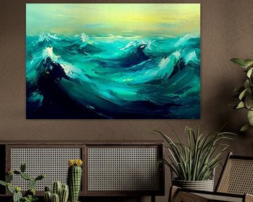 Wave movement in soft colours by Poster Art Shop