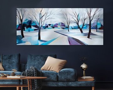 Winterlandschap in koude kleuren van Poster Art Shop