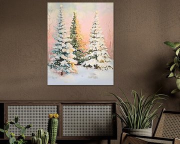 Winter Christmas | Christmas Trees Light by Wonderful Art